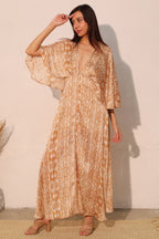 Cape Maxi Bohemian Lurex Chiffon Dress -