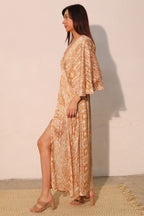 Cape Maxi Bohemian Lurex Chiffon Dress -