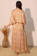 Cape Maxi Bohemian Lurex Chiffon Dress -