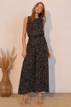 Sleeveless Bubble Ink Spot Jumpsuit -