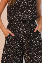Sleeveless Bubble Ink Spot Jumpsuit -