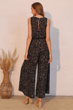 Sleeveless Bubble Ink Spot Jumpsuit -