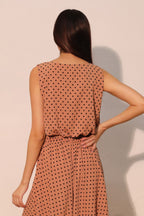 Polka Dot Bubble Flocked Crop Top -
