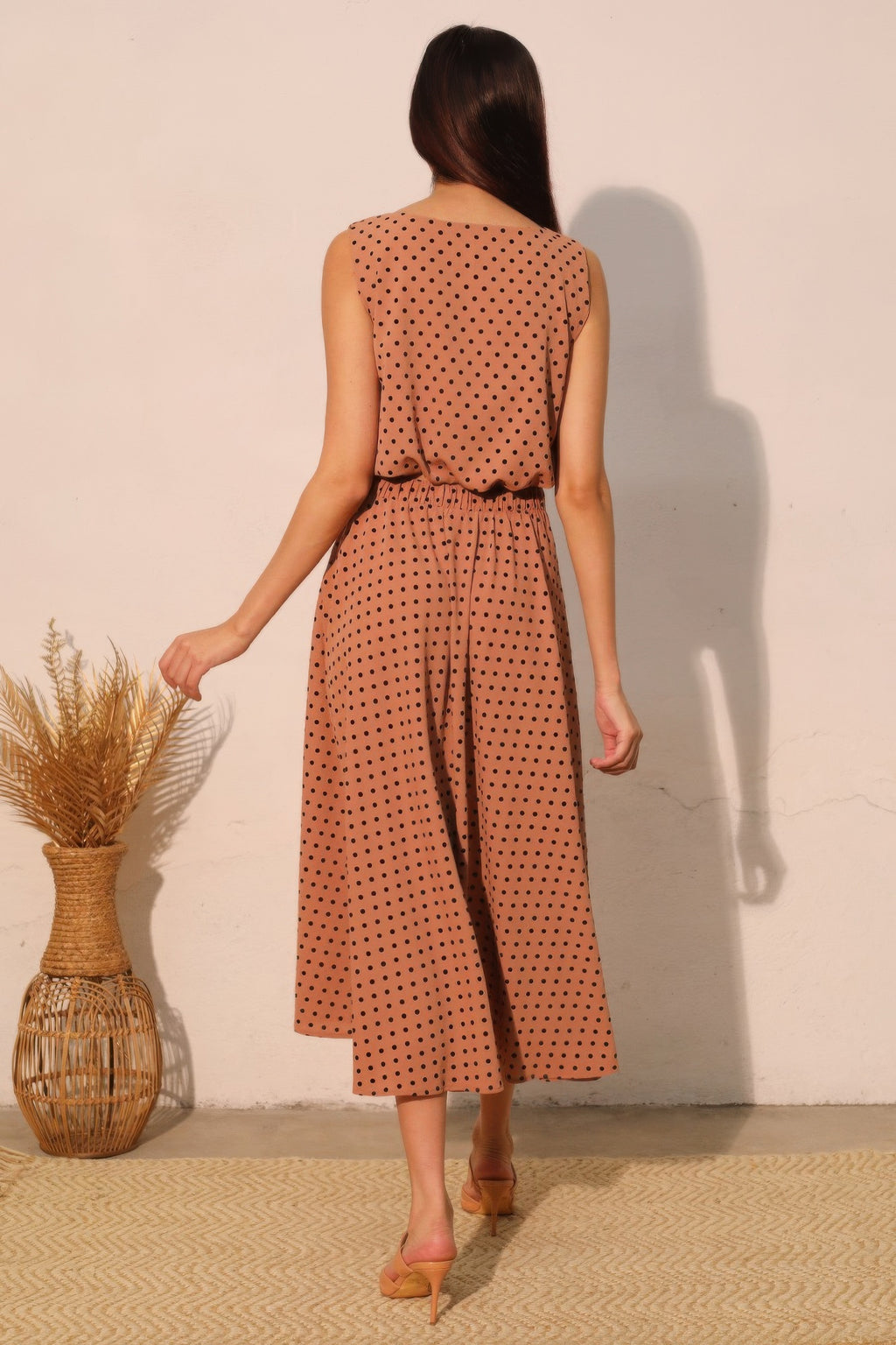 Polka Dot Bubble Flocked Crop Top -