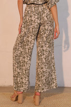 Wide-Leg Pocket Olive Vine Pants -