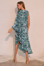 One Sleeve Chasing Petals Midi Dress -