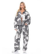Tie Dye Denim Relaxed Pants - L