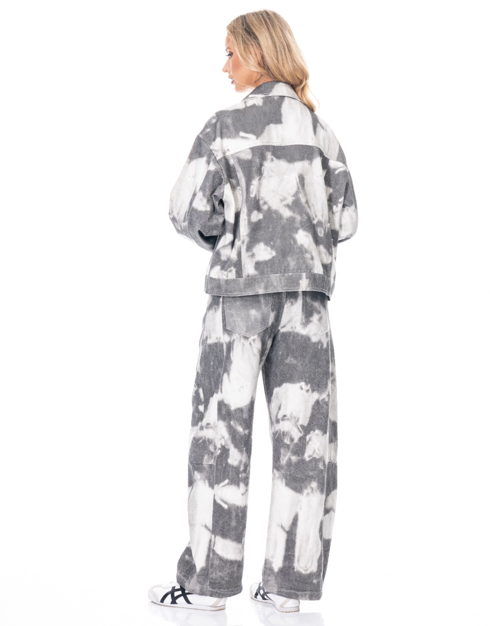 Tie Dye Denim Relaxed Pants -
