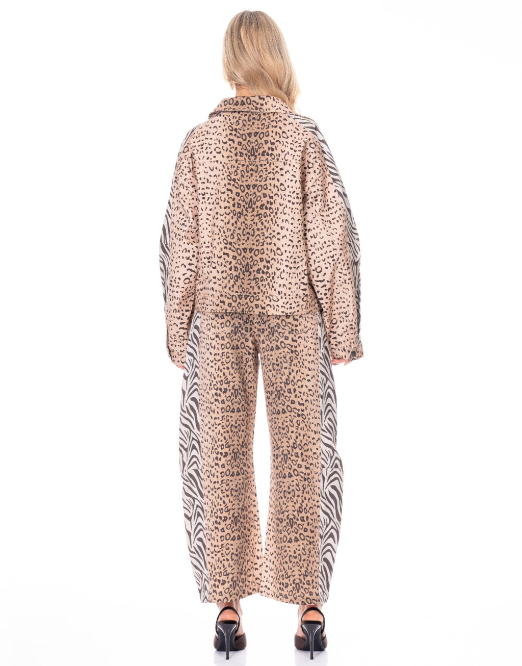 Leopard Print Wide Leg Pants -