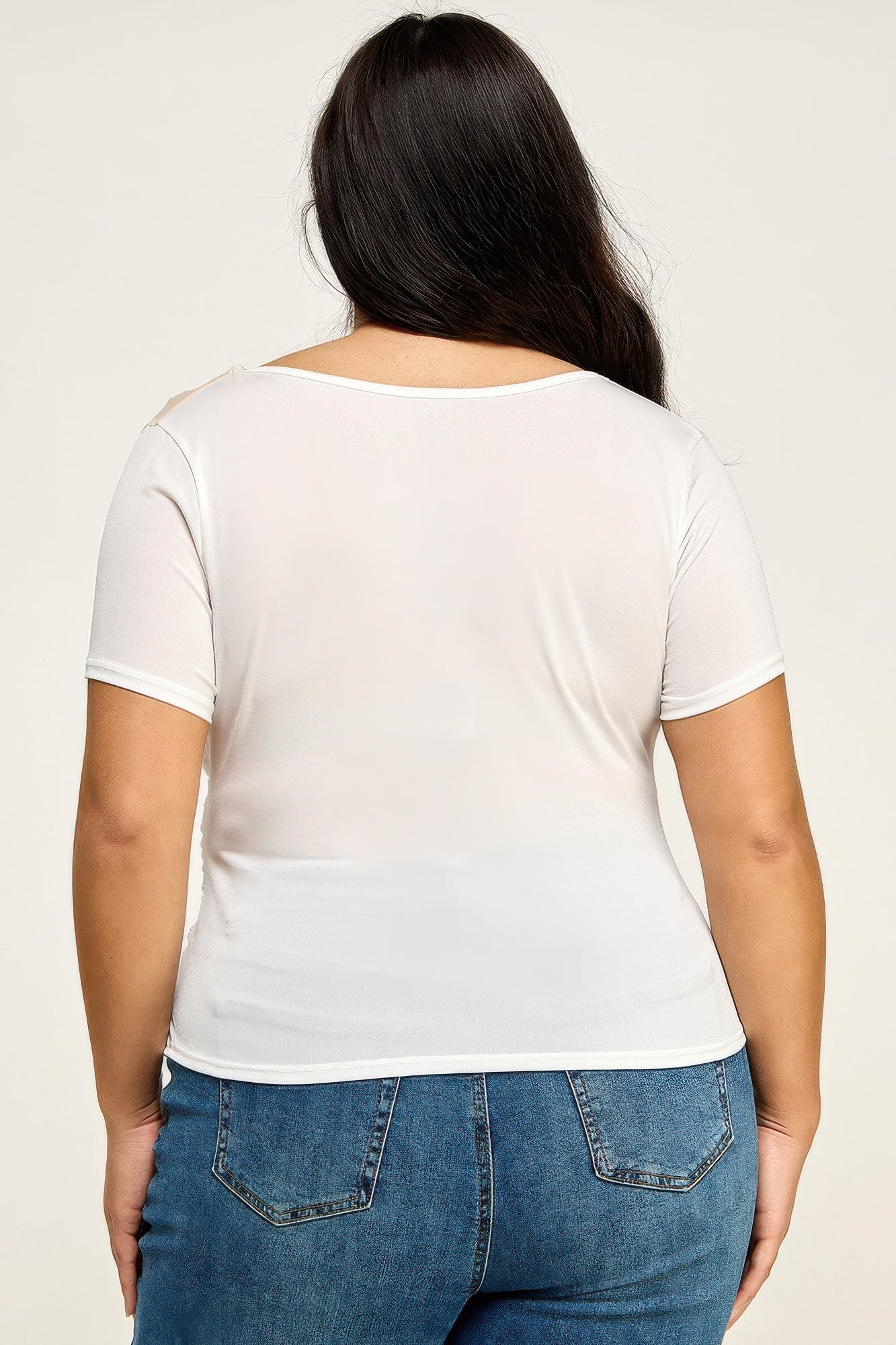 Sheer Mesh Sweetheart Wrap Top -