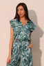 Cuffed Sleeve Crop Chasing Petals Blouse - L