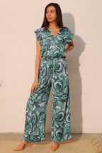 Wide-Leg Pocket Chasing Petals Pants - L