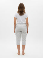 Button Detail Cargo Capri Pants -