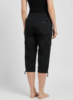 Button Detail Cargo Capri Pants -
