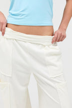 Mineral Wash Cargo Wide-Leg Pants -