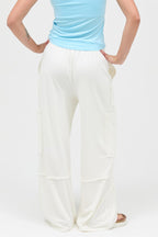 Mineral Wash Cargo Wide-Leg Pants -