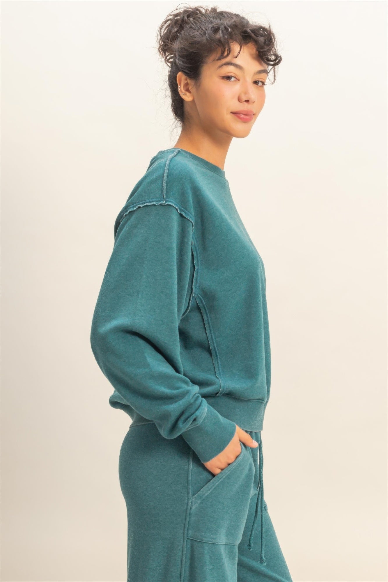 Burnout Raw Edge Sweatshirt -