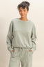 Burnout Raw Edge Sweatshirt - Sage green
