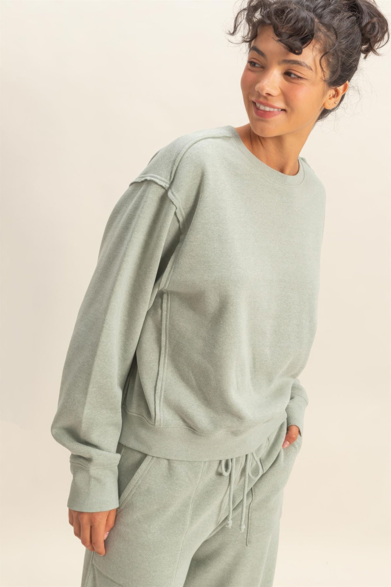 Burnout Raw Edge Sweatshirt -