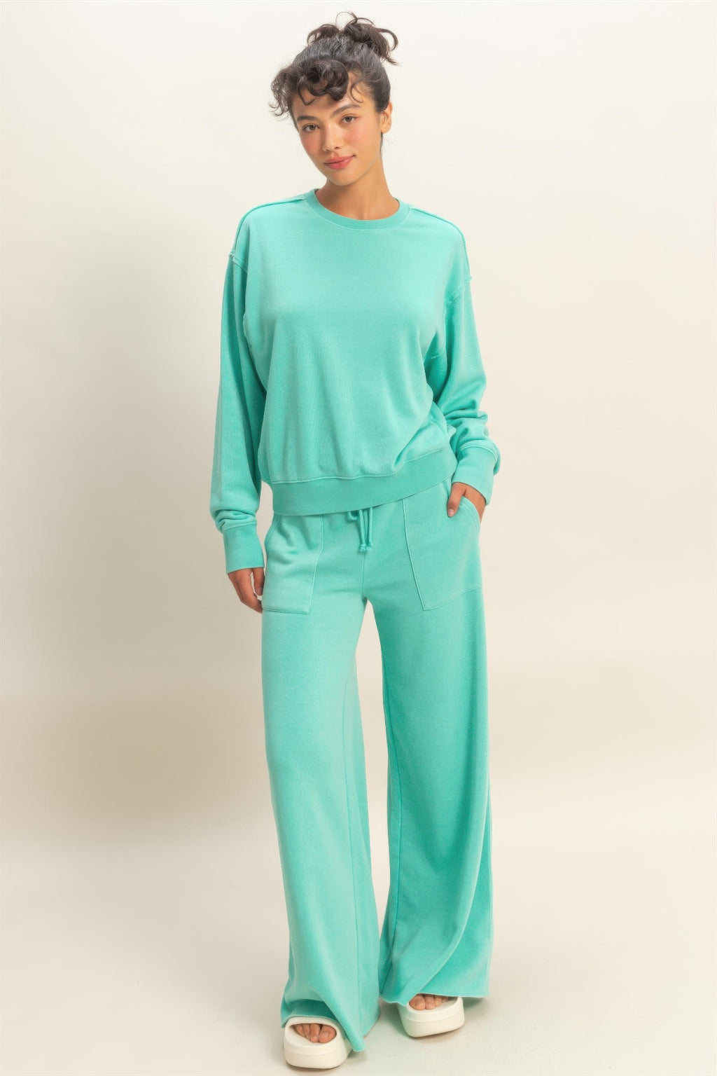 Burnout Raw Edge Sweatshirt -