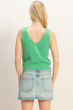 Button Front Knit Tank -