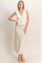 Button Front Knit Tank -