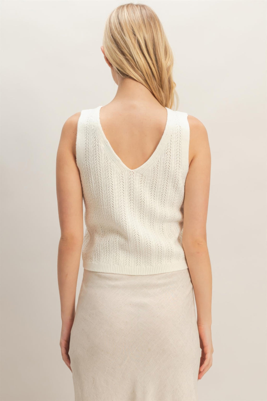 Button Front Knit Tank -