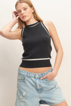 Contrast Trim Knit Tank -