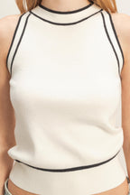 Contrast Trim Knit Tank -