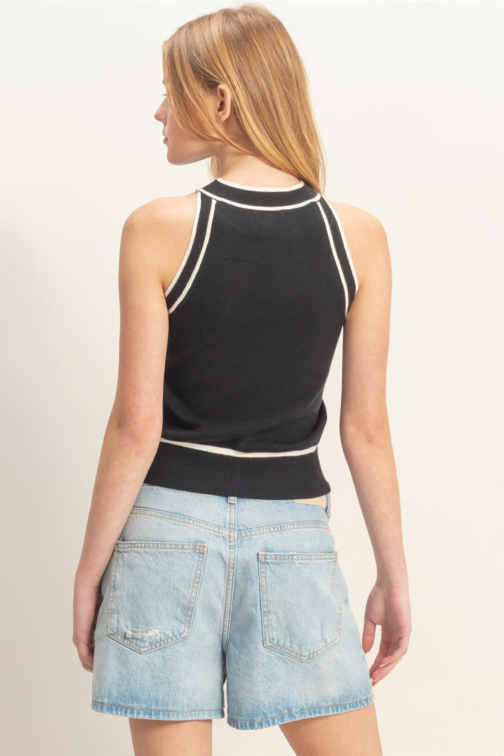Contrast Trim Knit Tank -