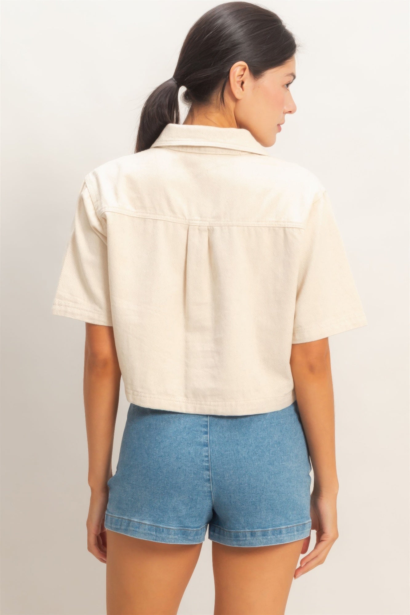 Collared Utility Pocket Blouse -