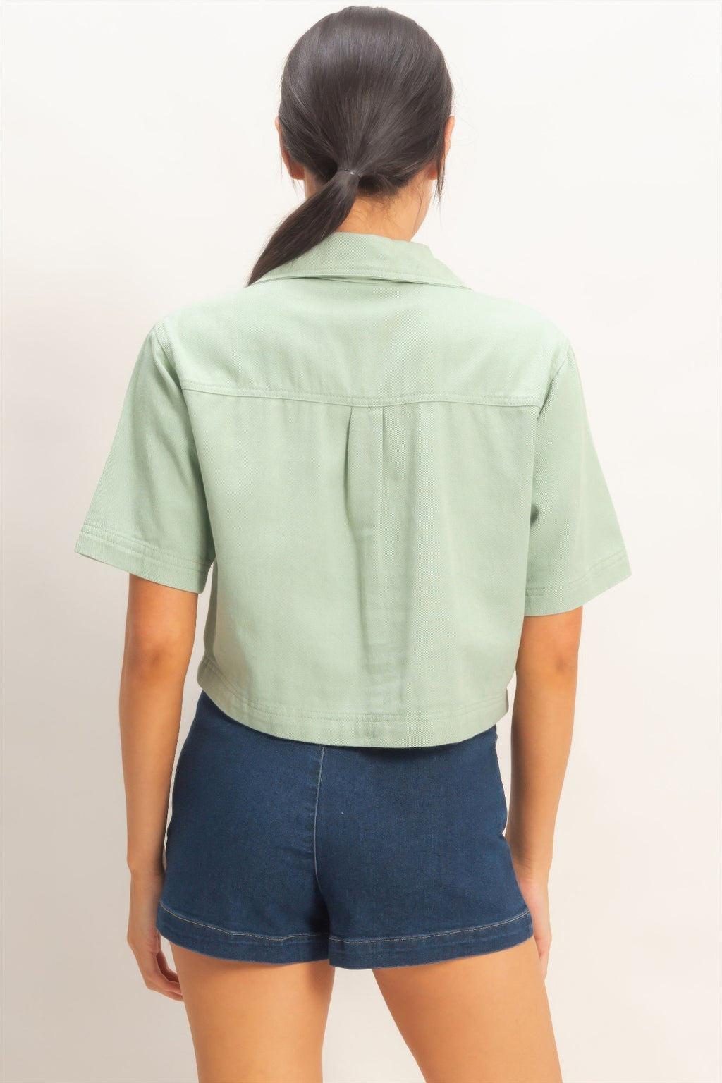 Collared Utility Pocket Blouse -