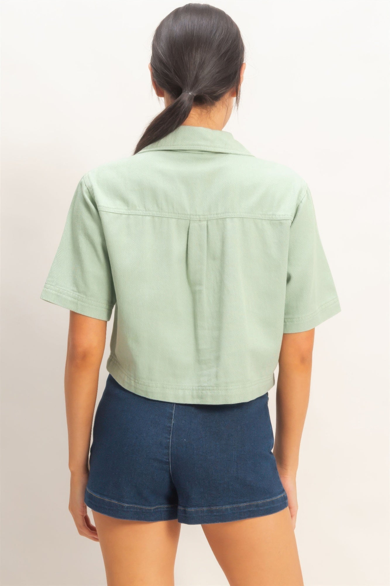 Collared Utility Pocket Blouse -
