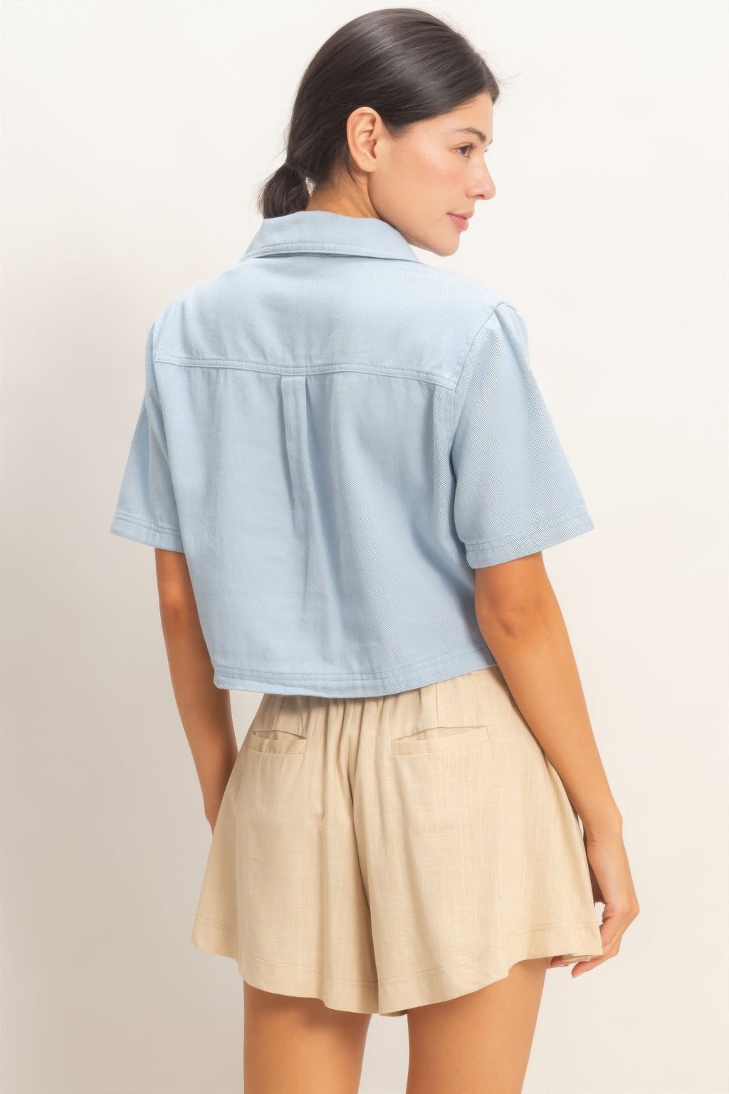 Collared Utility Pocket Blouse -