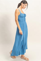 Boned Tie Back Maxi Dress -