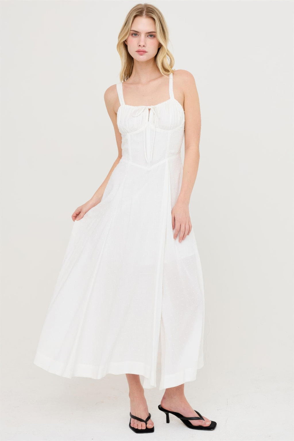 Boned Tie Back Maxi Dress -