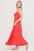 Boned Tie Back Maxi Dress -