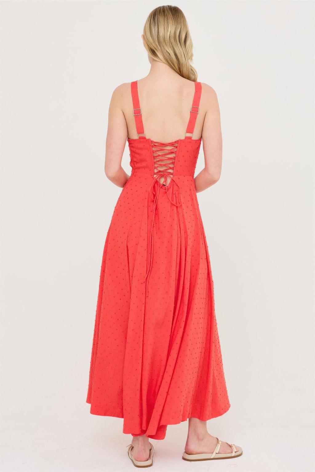 Boned Tie Back Maxi Dress -