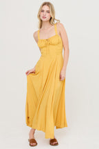 Boned Tie Back Maxi Dress -