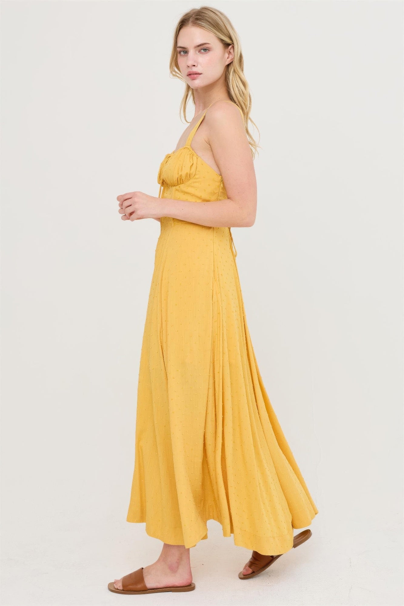 Boned Tie Back Maxi Dress -
