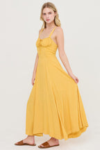 Boned Tie Back Maxi Dress -