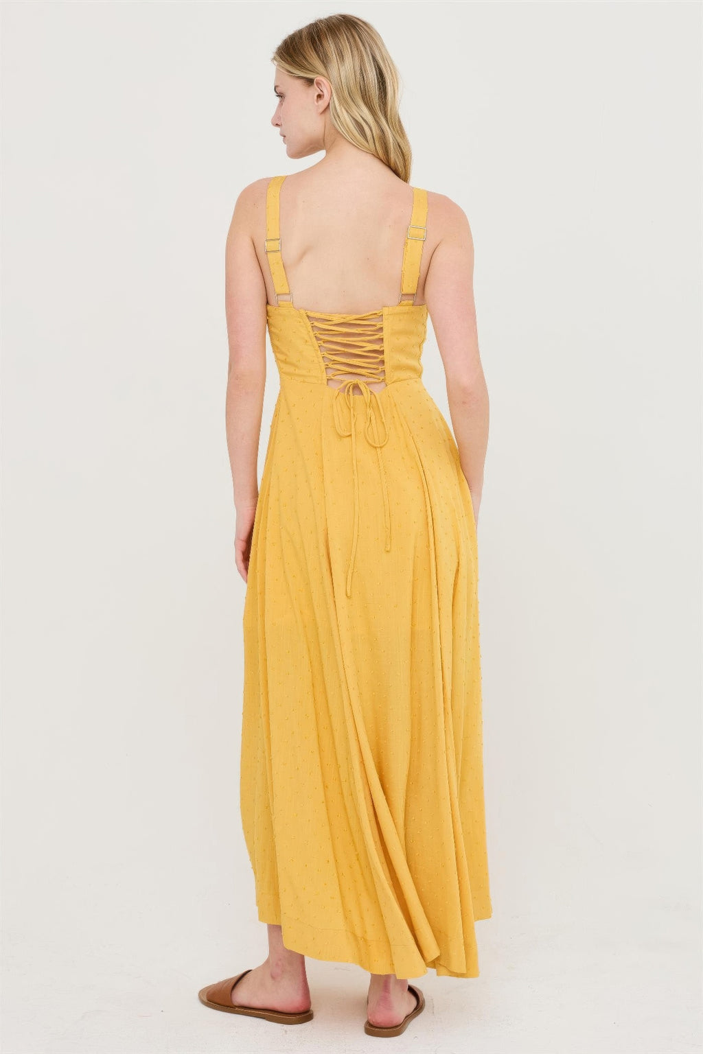 Boned Tie Back Maxi Dress -