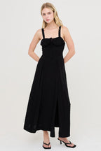 Boned Tie Back Maxi Dress -