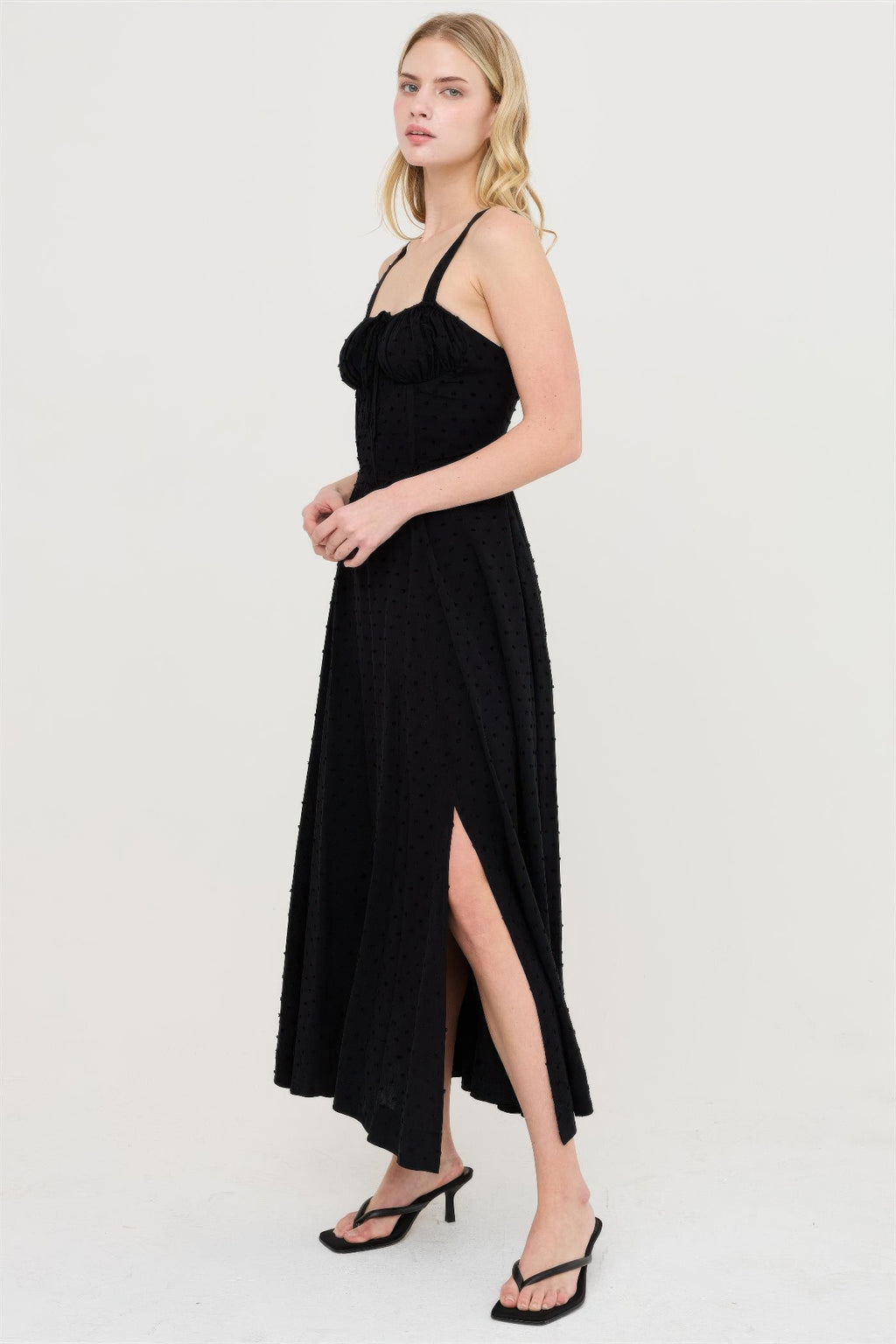 Boned Tie Back Maxi Dress -