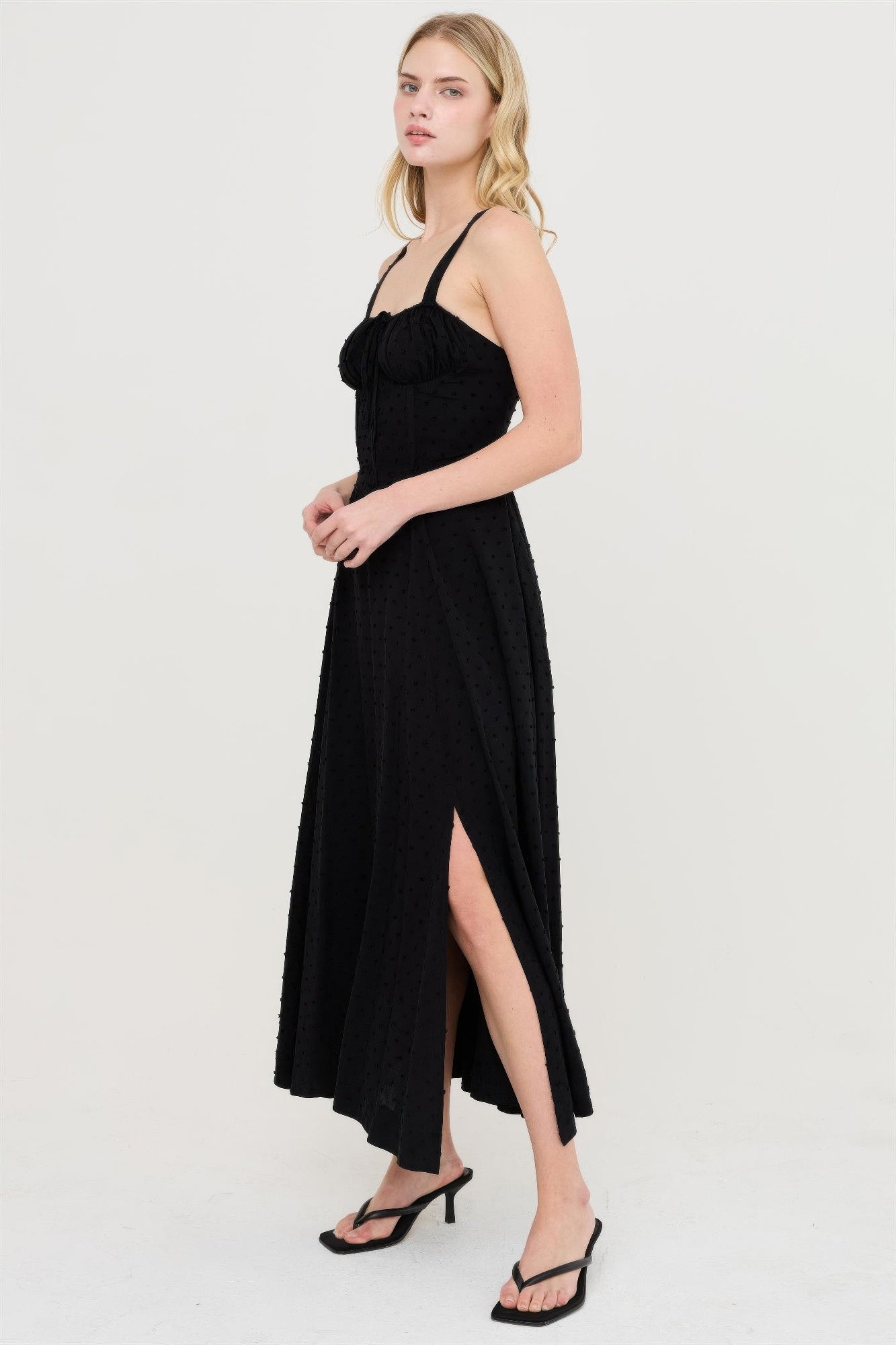 Boned Tie Back Maxi Dress -