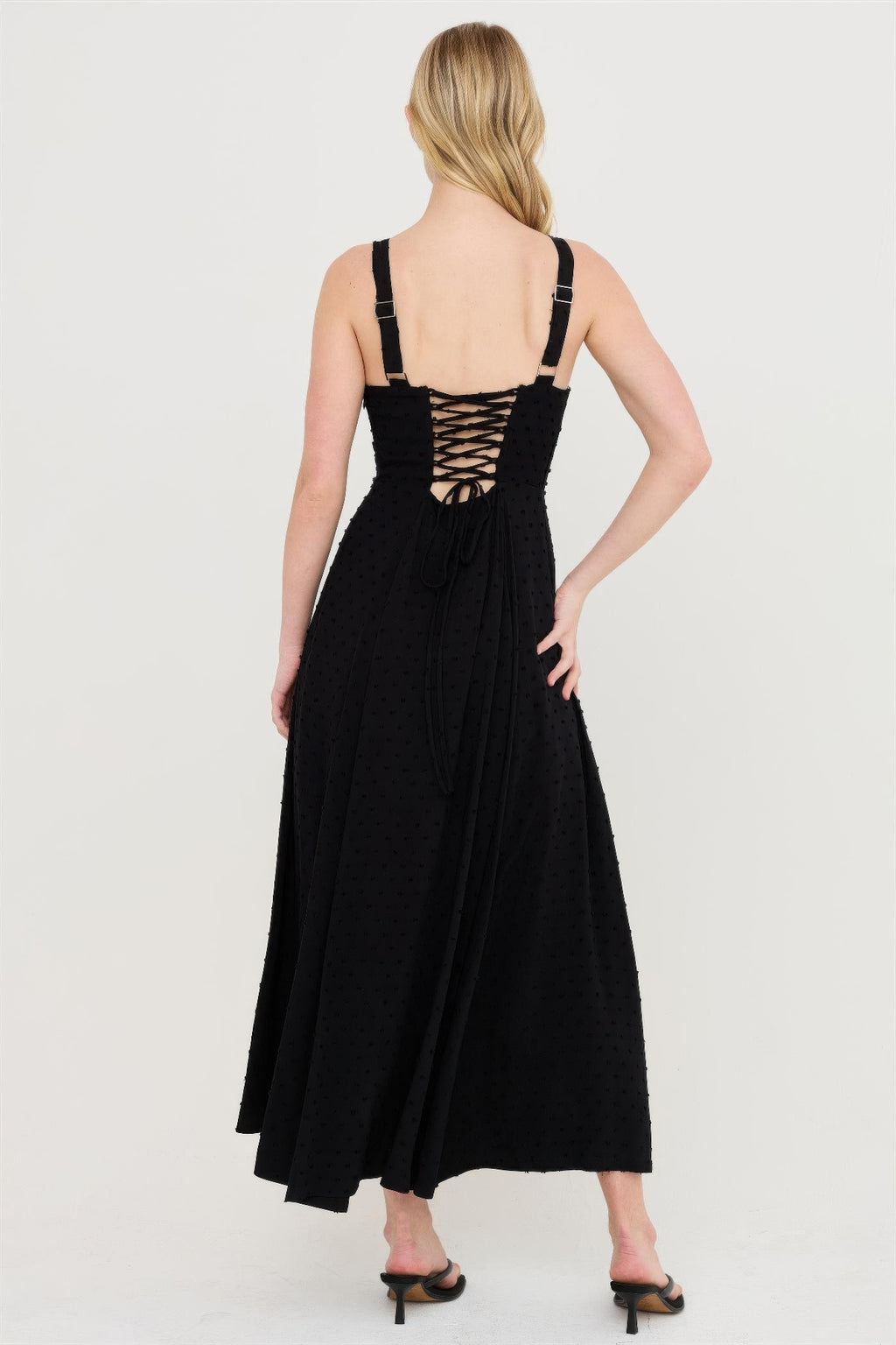 Boned Tie Back Maxi Dress -