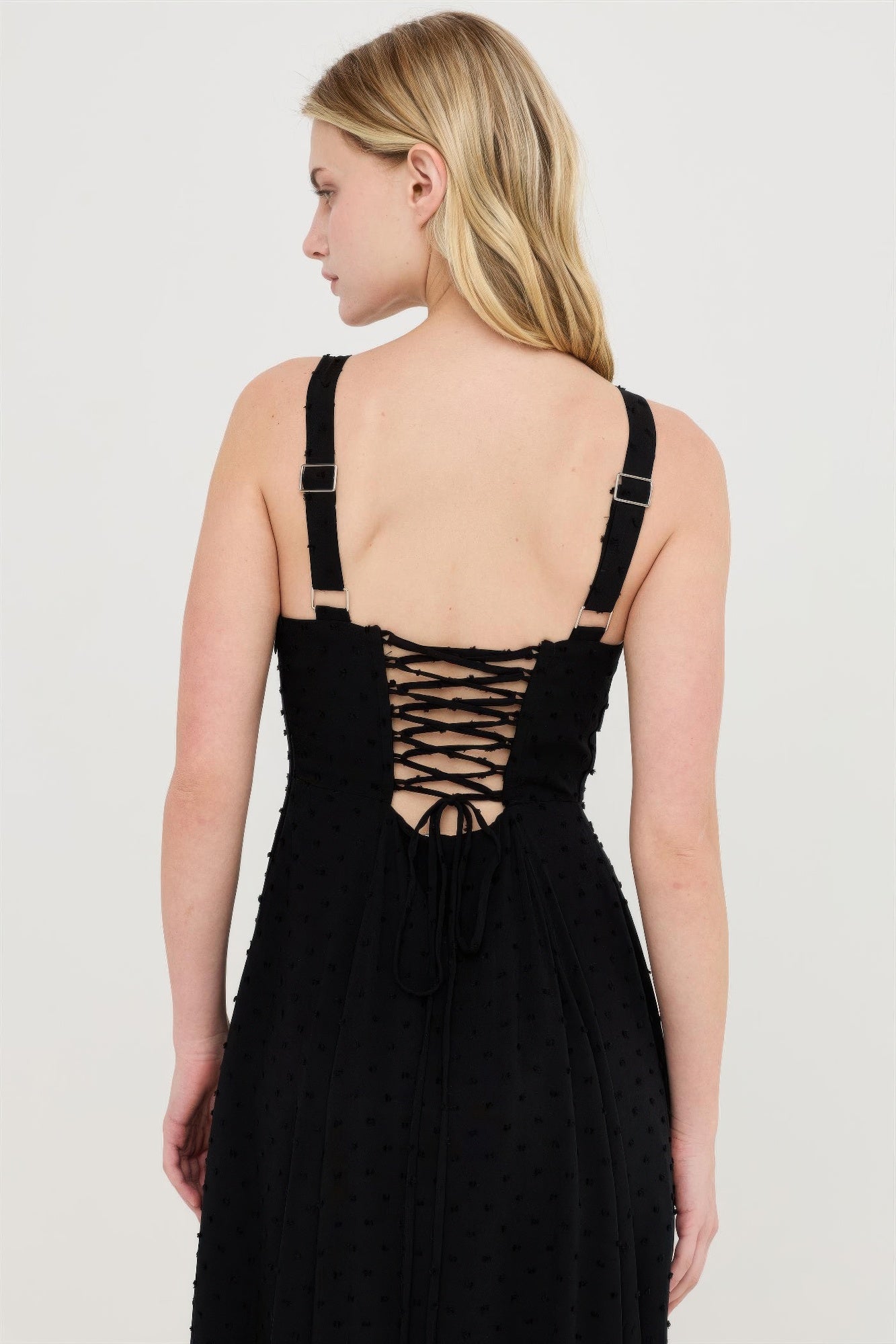 Boned Tie Back Maxi Dress -