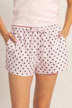 Polka Dot Drawstring Lounge Shorts -