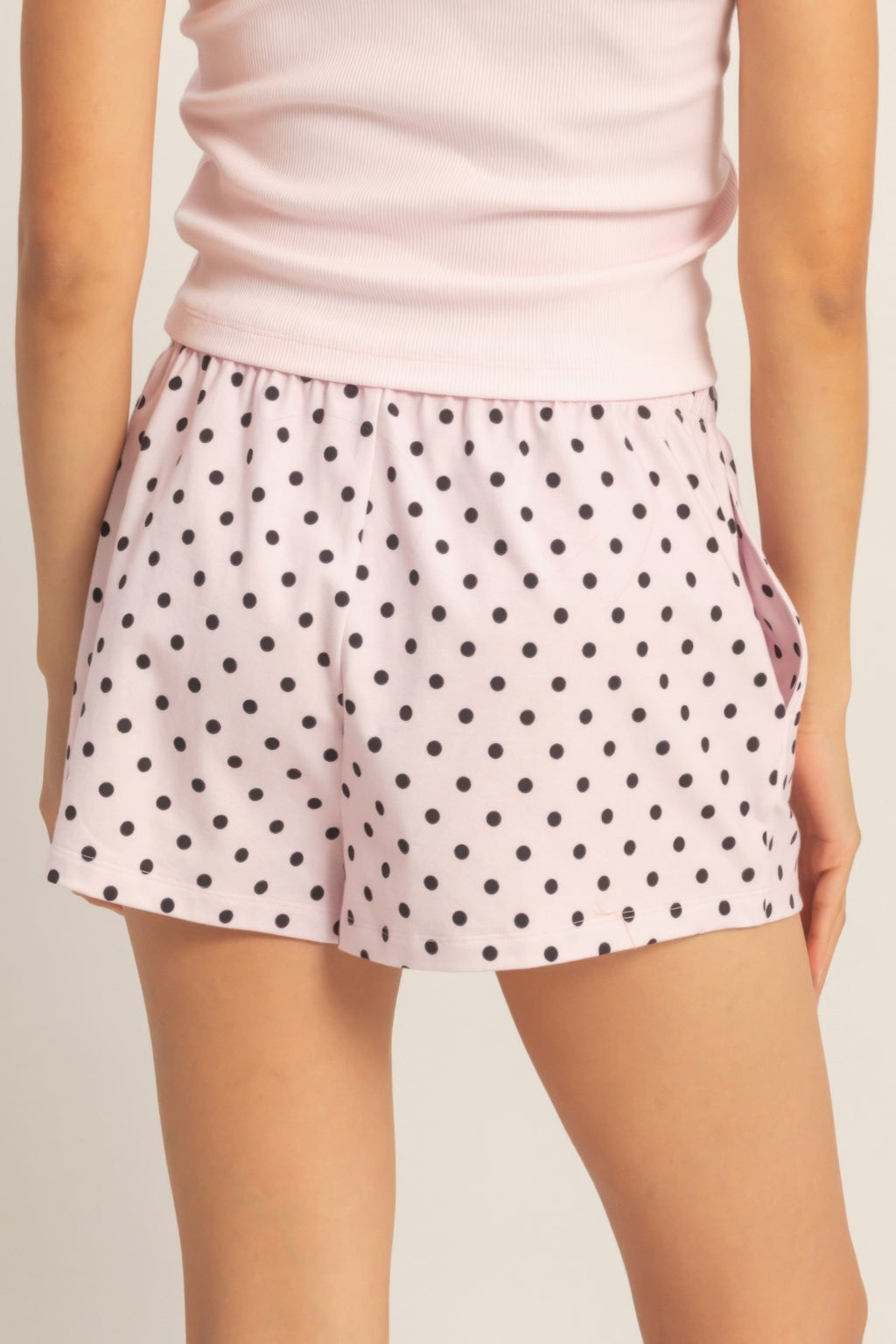 Polka Dot Drawstring Lounge Shorts -