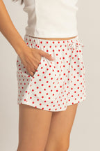 Polka Dot Drawstring Lounge Shorts -